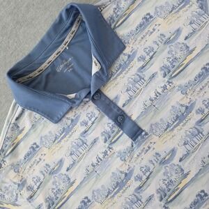 Walter Hagen Mens Golf Polo Shirt XXL All Over Golf Course Print Short Sleeve